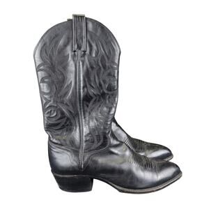 El Dorado Cowboy Boots Western Handmade Black‎ Leather Men's Size 10D 9300